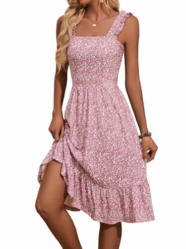 ZABERRY Sundresses for Women 2025 Cute Baby Shower Tank Floral Teen Corset Spring Milkmaid Sun Dress Fit and Flare Casual Womens Summer Dresses - Image 1