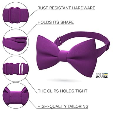 Bow Tie House Babies Classic Pre-Tied Bow Tie Formal Solid Tuxedo (Small, Sangria) - Image 2