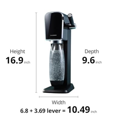 SodaStream Art Sparkling Water Maker Bundle in Black, with 3-Pack CO2 and Carbonating Bottle - Image 10