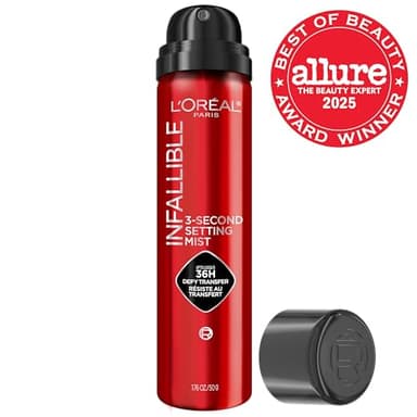 L'Oreal Paris Infallible 3-Second Setting Spray Mist, Microfine Mist for up to 36HR Wear, Clear, 1.76 oz - Image 2