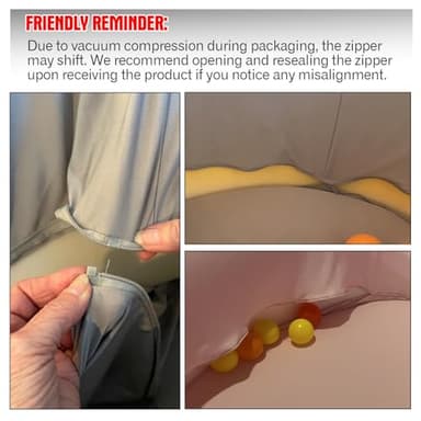 SHJADE Foam Ball Pit, 35.4"x 11.8" Ball Pits for Toddlers, Soft Round Kiddie Baby Playpen Ball Pool for Kids, Ideal Gift for Babies Indoor and Outdoor Game, Grey, (Balls not Included) - Image 8