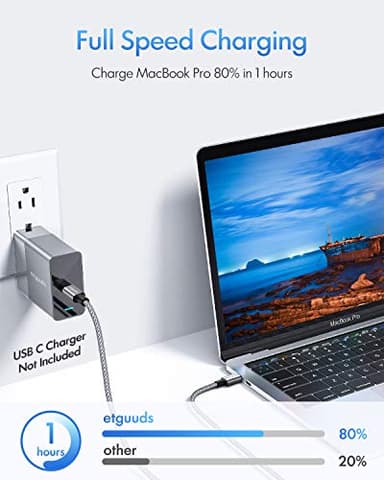 etguuds USB C to USB C Cable 4ft, 2-Pack, 60W USBC to USBC Cord, Type C to C Charger Cable Fast Charging for iPhone 16/15 Pro Max/Plus/Pro, for MacBook Pro Air/iPad, for Samsung Galaxy S24 S23 - Image 7