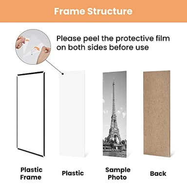 upsimples 12x16 Picture Frame Black 3 Pack, Scratch-Proof Poster Frames 12 x 16 for Photo Gallery - Slide-In Strips, Horizontal or Vertical Wall Mounting - Image 5