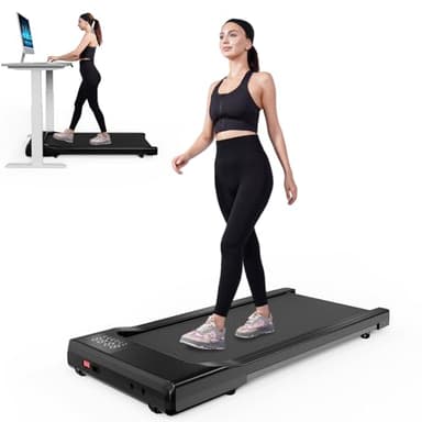 SupeRun Walking Pad, Under Desk Treadmill, 3 in 1 Portable Treadmill with Remote Control LED Display, 2.2 HP Quiet Walking Jogging Machine for Office Home Use, 300 Lbs Capacity - Image 1