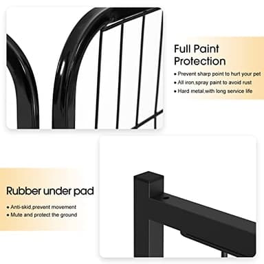 BestPet | Dog Playpen | 24 Inch, 24 Panels | Heavy Duty Metal Pet Exercise Pen | Indoor Outdoor Fence Panels | Rust-Resistant, Removable, Tool-Free Setup | Anti-Skid, Expandable Design - Image 3