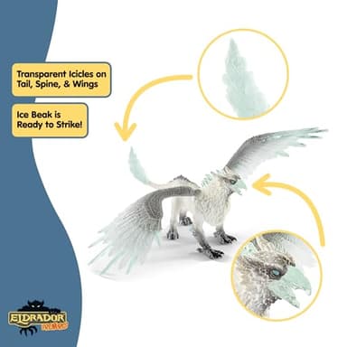 Schleich Eldrador Creatures - 13" Ice Griffin Toy - Movable Wing Dragon Action Figure for Boys and Girls - Mythical Creature Figures - Fantasy Beast Figurine - Fun Monster Toys for Kids Ages 7+ - Image 4