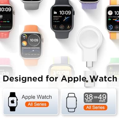 𝟐𝟎𝟐𝟓 𝐔𝐩𝐠𝐫𝐚𝐝𝐞 for Apple Watch Charger,Magnetic Portable iWatch Charger USB C&USB A Fast Wireless Charging Travel Watch Charger for iWatch Ultra2/Ultra/SE2/SE Series 10/9/8/7/6/5/4/3/2/1 - Image 2
