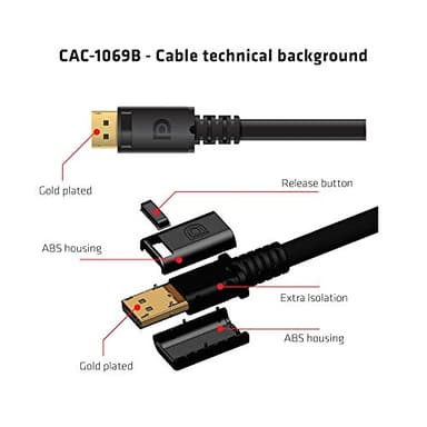 Club3D CAC-1069B VESA Certified DisplayPort to DisplayPort 1.4/Hbr3 M/M Cable DP 1.4 8K 60Hz 4m- 13,12ft - Image 7