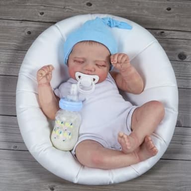 CHAREX Realistic Reborn Baby Dolls Boy - 18 Inch Newborn Sleeping Baby Dolls, Lifelike Reborn Baby Dolls with Weighted Soft Cloth Body Birthday Gift Toy for Age 3+ - Image 5