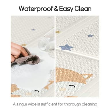 Mloong Baby Play Mat for Floor,59x71x0.4inch Playmat for Baby with Carry Bag, Foldable Play Mat,Kids Foam Play Mat,Waterproof Carlwing Mat for Baby,Large Infant Playmat,Indoor&Outdoor Playing Mat - Image 4