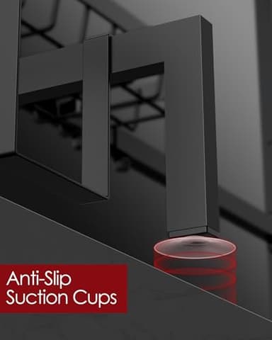 Sakugi Dish Drying Rack - Over The Sink Dish Drainer Drying Rack with Utensil & Knife Holder, Hooks, Stainless Steel Kitchen Organizers and Storage Solution, 11.8" D x 31.5"~39.0''W x 30" H, Black - Image 6