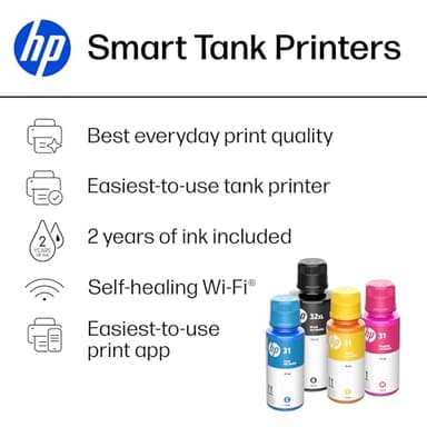 HP Smart Tank 7602 Wireless All-in-One Ink Tank Printer, Scanner, Copier with 2 years of ink included, Best-for-home office, Refillable, AI-enabled (28B98A) - Image 9