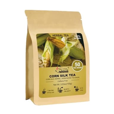 Fullchea - Corn Silk Tea Bags, 50 Counts - Subtly Sweet Flavor & Corn Aroma - Non-GMO - Caffeine-Free - Support Kidney & Aid Digestion - Image 1