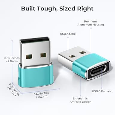 Basesailor USB to USB C Adapter 3 Pack,Type C Female to USB A Male Charger Cable Converter for Apple Watch Ultra iWatch Series 9 7 SE,AirPods Pro 2,iPhone 15 14 13 12 Plus Max,iPad 9 10 Air 4 5 Mini 6 - Image 5