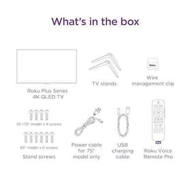 Roku Smart TV – 55-Inch Plus Series 4K QLED RokuTV with Roku Voice Remote Pro, Dolby Vision, Striking 4K Resolution, Automatic Brightness, & Seamless Streaming – Live Local News & Sports - Image 11