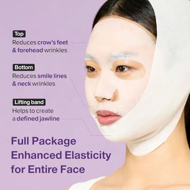 numbuzin No.9 Sheet Mask | NAD+ BIO Lifting-sil Full Face Mask | Improves Jawline, Jowls, Wrinkles, Neck Lines | Peptides, NAD+, Collagen | Skin Firmness | 4 Sheets + Lifting Band - Image 5