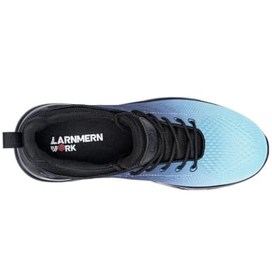 LARNMERN Waterproof Shoes Men Sneakers Food Service Zapatos Trabajo Antideslizantes Non Slip Walking Shoes Water Resistant Work Slip-on, Light Blue 11 - Image 4