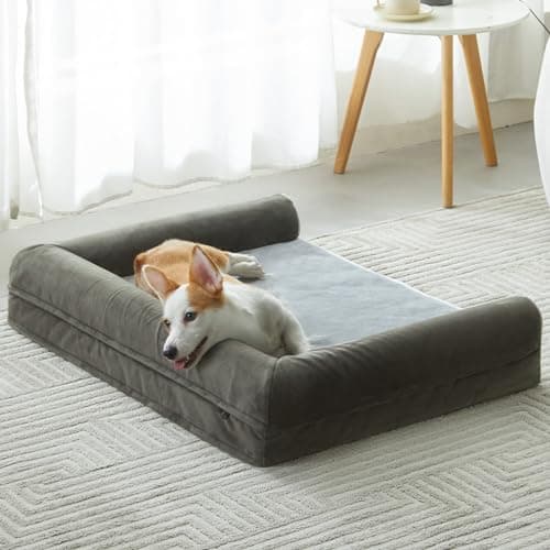 BFPETHOME Washable Dog Beds for Medium Dogs, Orthopedic Dog Bed Medium, Big Couch with Removable Washable Cover, Waterproof Lining and Nonskid Bottom, Egg-Crate Foam Pet Sofa Bed for Sleeping - Image 1