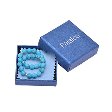 Paialco 6MM Faceted Turquoise Beads Stretch Bracelet Small for Women 6.5" - Image 4