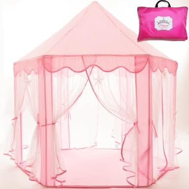 Princess Castle Playhouse Tent Toy for Girls, Pink Kids Play House Indoor, Christmas Birthday Gift for Little Girls Age 3 4 5 6 7, Play Tent for 3-10 Year Old Girl - Image 1