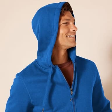 Amazon Essentials Men's Full-Zip Fleece Hoodie (Available in Big & Tall), Blue, X-Large - Image 4