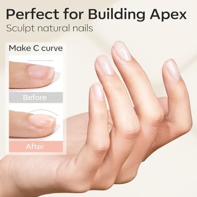 modelones Builder Nail Gel, 2 Pcs Clear Builder Nail Polish for Thickening Strengthener Apex Building Extension Rubber Base Gel Polish in a Bottle for DIY Home Salon Gifts 10ml LED Lamp Cured - Image 6