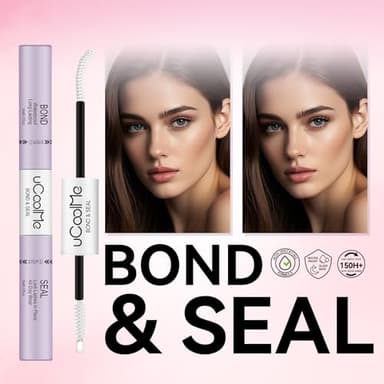 UCOOLME Lash Bond and Seal Waterproof for Eyelash Extensions Lash Cluster Glue 150Hours Long-Lasting,Non-Irritating, 2-in-1 lash Glue for Eyelash Clusters DIY Lash Extensions at Home(Clear Bond,10ML) - Image 3
