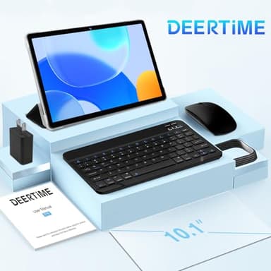 DEERTiME Android 14 Tablet 10.1 Inch Tablets, 20GB RAM 128GB ROM 1TB Expand Octa-Core 2 in 1 Tablet PC with Keyboard Mouse Case, 1280x800 IPS HD Touchscreen, Bluetooth WI-FI 6, Widevine L1 (Black) - Image 7