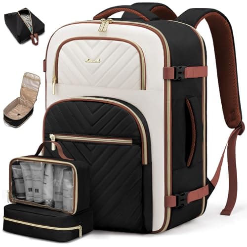 LOVEVOOK Travel Backpack Carry on Flight Approved 40L,Waterproof TSA Travel Essentials Personal Item Backpack for Women Men,Large Carry on Luggage Suitcase Travel Bag for Airplane with 3 Packing Cubes - Image 1