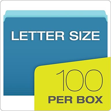 Pendaflex Two-Tone Color File Folders, Letter Size, Blue, Straight Cut, 100/BX (152 BLU) - Image 5