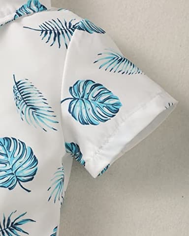 Renotemy 2T 3T Boy Clothes Boy Summer Outfits Short Sleeve Shirt 2T 3T Clothes Boy Toddler Clothes for Boys 2T 3T Blue White - Image 5