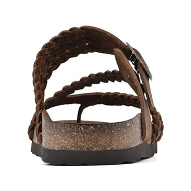 WHITE MOUNTAIN Women's Hayleigh Footbed Sandal, Brown/Leather, 8 M - Image 5