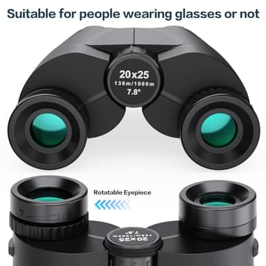 20x25 Compact Binoculars for Adults and Kids, High Power Adults Binoculars with Low Light Vision for Bird Watching, Outdoor Hunting, Travel, Concert - Image 6