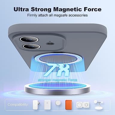 SKYLMW Designed for iPhone 11 Case with Magnetic Invisible Stand Compatible with Mag-Safe Military Drop Tested Shockproof Silicone Phone Cases for Women Men 6.1'', Grey - Image 3
