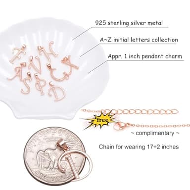 Paialco Rose Gold Plated Sterling Silver Letter D Initial Pendant Necklace for Women - Image 5