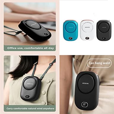 AOCOOLFAN Portable Neck Fan, Mini Small Personal Handheld Fan USB Rechargeable 3 Speed for Girls Boys Woman Eyelash Travel Home Office Outdoor (Black) - Image 4