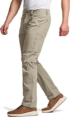 CQR Men's Vent Stretch Pants, Quick Dry Lightweight Casual Cargo Pants, Water Resistant Straight-Fit Utility Work Pants, Sedona Desert Sand, 36W x 32L - Image 1