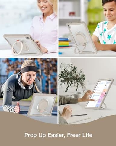 BRAECN for iPad (A16) 11th/10th Generation Case 11 inch 2025/10.9'' 2022 Handle Protective Cover 360 Rotating Ring Stand, Shockproof Dropproof Case for Kids Kickstand & Pencil Holder & Shoulder Strap - Image 5
