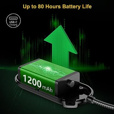 Gritin Rechargeable Book Light for Reading in Bed with 19 LED &Memory Function-Eye Caring 3 Color Temperatures,5 Brightness Levels,80 Hrs Runtime Flexible Goose Neck Clip on Light for Book Lovers - Image 6
