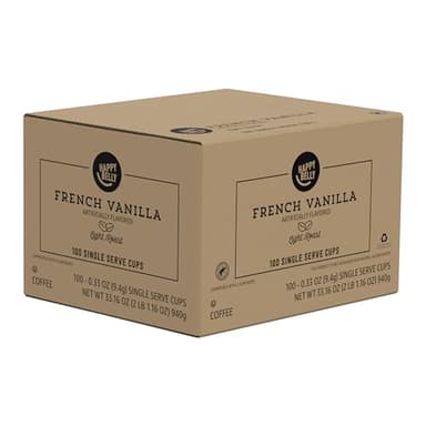 Amazon Brand - Happy Belly Light Roast Coffee Pods, French Vanilla Flavored, Compatible with Keurig 2.0 K-Cup Brewers, 100 Count - Image 5