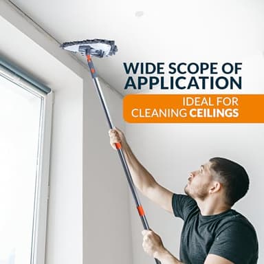 Generic Sekundoj Wall Cleaning Mop with Long Handle 85 inches, Wall Cleaner Kit with 6 Microfiber Reusable Mop, Wall Cleaner Multifunctional, Gray - Image 3