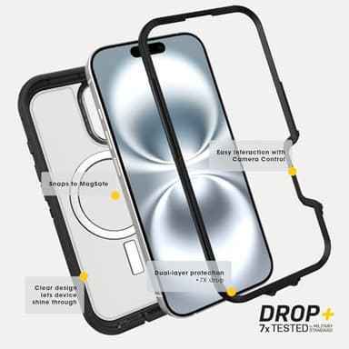 OtterBox iPhone 16 Pro Max Defender Series XT Clear Case - Dark Side - Image 6