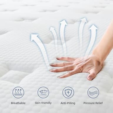 Gojef Full Size Mattress, 12 Inch Hybrid Memory Foam Mattress in a Box with Independent Spring, Soft and Pressure Relief, CertiPUR-US Certified - Image 6