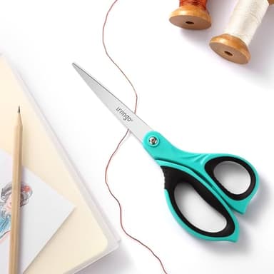 LIVINGO Scissors All Purpose Heavy Duty - 3 Pack 8.5” Blue Sharp Shears for Office Home and School Crafting Sewing Cutting Paper Fabric - Image 4