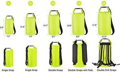 OMGear Waterproof Dry Bag Backpack Waterproof Phone Pouch 40L/30L/20L/10L/5L Floating Dry Sack for Kayaking Boating Sailing Canoeing Rafting Hiking Camping Outdoors Activities (Bright Yellow,30L) - Image 2