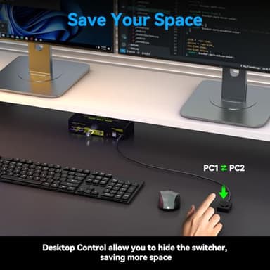 HDMI Displayport KVM Switch 2 Monitors 2 Computers 4K@60Hz DP KVM Switcher Dual Monitor for 2 Computers Share 2 Screens and 4 USB 3.0 Ports Support Extended/Copy Mode with Desktop Controller - Image 7