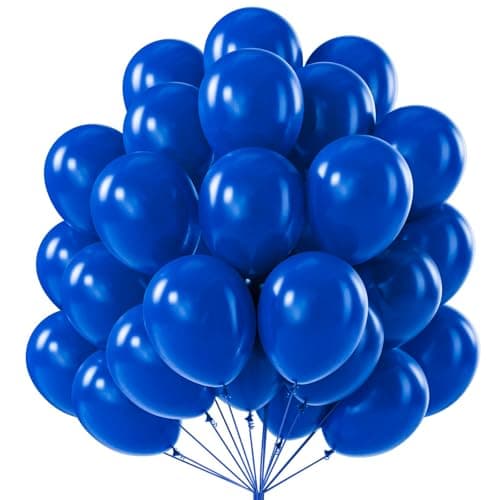 PartyWoo Royal Blue Balloons 100 pcs 12 Inch Matte Dark Blue Latex Balloons for Graduation Independence Day Memorial Day Baseball Baby Shower Gender Reveal Birthday Party Decorations Blue-Y59 - Image 1