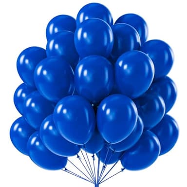 PartyWoo Royal Blue Balloons 100 pcs 12 Inch Matte Dark Blue Latex Balloons for Graduation Independence Day Memorial Day Baseball Baby Shower Gender Reveal Birthday Party Decorations Blue-Y59 - Image 1
