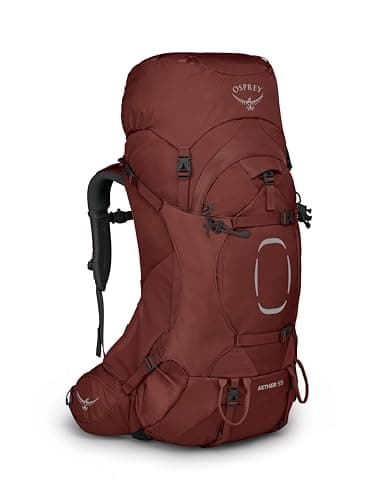 Osprey Aether 55L Men's Backpacking Backpack, Deep Acorn Red, L/XL - Image 1