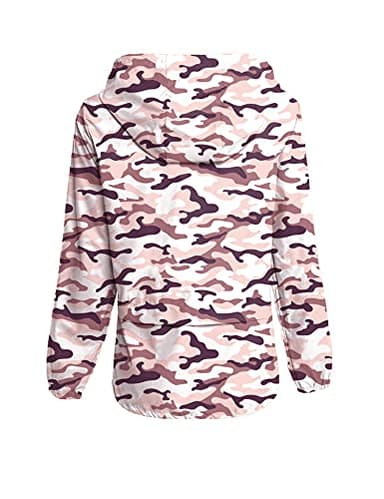 Avoogue Lightweight Raincoat Walking Jackets Women Waterproof Windbreaker Packable Outdoor Hooded Rain Jacket Pink Camouflage L - Image 4